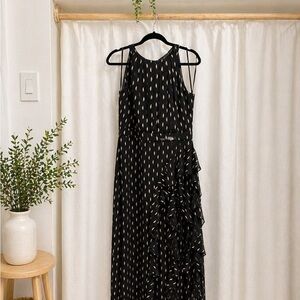 Chic Black and Gold High Low Dress